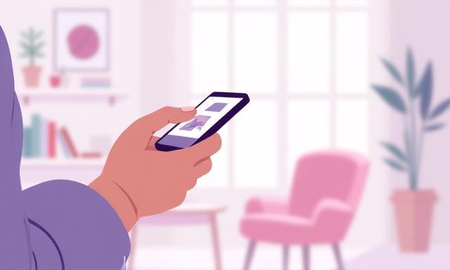 Illustration eines digitalen Vignetten-Handlings auf einem Smartphone